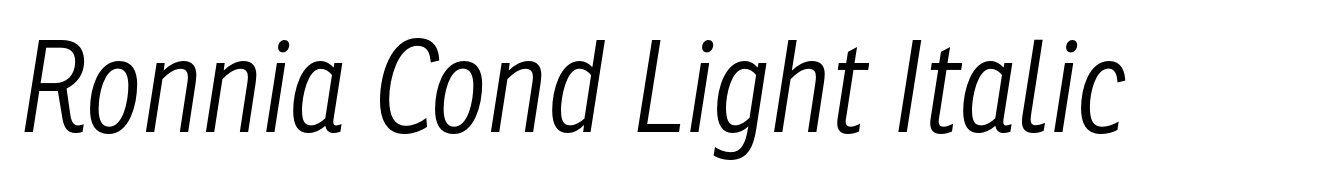 Ronnia Cond Light Italic